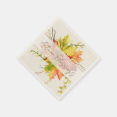 Blätter mit benutzerdefiniertem Text fallen Serviette (Ecke)