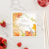 Blätter mit benutzerdefiniertem Text fallen Serviette (Beispiel)