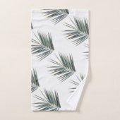 Blätter mit blass grünen Palmen Muster Badhandtuch Set (Handtuch)