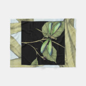 Blätter mit Dragonfly Inset von Jennifer Goldberge Fleecedecke (Vorderseite (Horizontal))