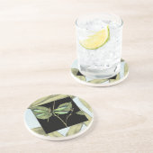 Blätter mit Dragonfly Inset von Jennifer Goldberge Getränkeuntersetzer (Seite)