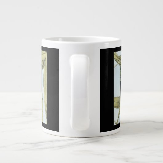 Blätter mit Dragonfly Inset von Jennifer Goldberge Jumbo-Tasse (Rückseite)