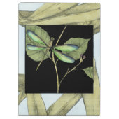 Blätter mit Dragonfly Inset von Jennifer Goldberge Klemmbrett (Rückseite)