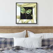 Blätter mit Dragonfly Inset von Jennifer Goldberge Leinwanddruck (Insitu (Schlafzimmer))