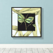 Blätter mit Dragonfly Inset von Jennifer Goldberge Leinwanddruck (Insitu (Holzboden))