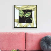 Blätter mit Dragonfly Inset von Jennifer Goldberge Leinwanddruck (Insitu (Wohnzimmer))