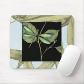 Blätter mit Dragonfly Inset von Jennifer Goldberge Mousepad (Mit Mouse)