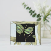 Blätter mit Dragonfly Inset von Jennifer Goldberge Postkarte (Stehend Vorderseite)