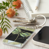 Blätter mit Dragonfly Inset von Jennifer Goldberge Schlüsselanhänger (Vorderseite rechts)
