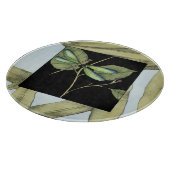 Blätter mit Dragonfly Inset von Jennifer Goldberge Schneidebrett (Ecke)