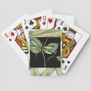 Blätter mit Dragonfly Inset von Jennifer Goldberge Spielkarten