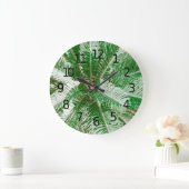Blätter mit einfachem Green Palm Artwork | Wall-Uh Große Wanduhr (Zuhause)