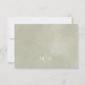 Blätter mit einfacher Kalligrafie UAWG RSVP Karte (Rückseite)