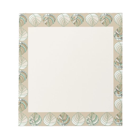 Blätter mit Fischköpfen Mushroom Green Brown Eggpl Notizblock (Vorderseite)