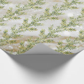 Blätter mit grauem Marmor und Schnee Geschenkpapier (Ecke)