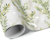 Blätter mit grauem Marmor und Schnee Geschenkpapier (Rolleneckpunkt)