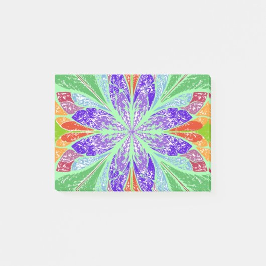 Blätter mit grünem Licht Post-it Klebezettel (Vorderseite)