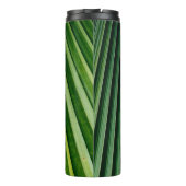 Blätter mit grünen Palmen Thermosbecher (Rückseite)
