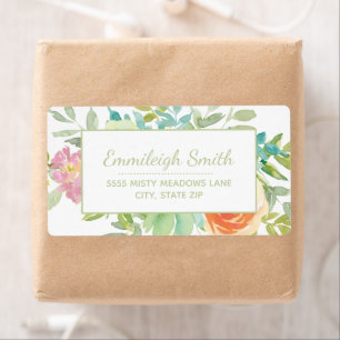 Blätter mit grüner Wasserfarbe Rosa Orangefarbene 