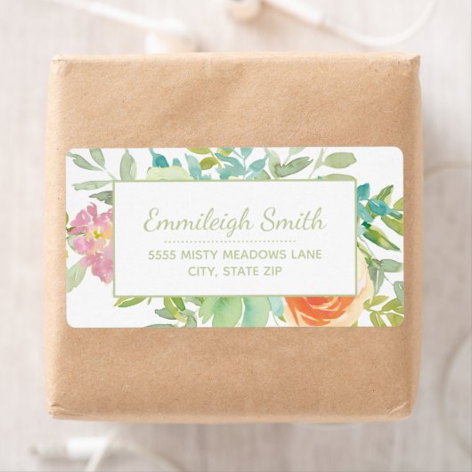 Blätter mit grüner Wasserfarbe Rosa Orangefarbene  (Insitu)