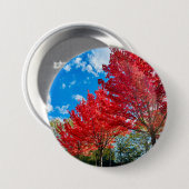Blätter mit hellen Roten Bäumen im Herbst Button (Vorne & Hinten)