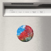 Blätter mit hellen Roten Bäumen im Herbst Magnet (In Situ (Geschirrspüler))
