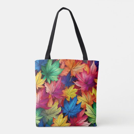 BLÄTTER MIT HELLFARBEN FALL TASCHE (Rückseite)