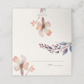 Blätter mit klassischer Wasserfarbe Hochzeit Platzkarte (Außenseite Aufgefaltet)