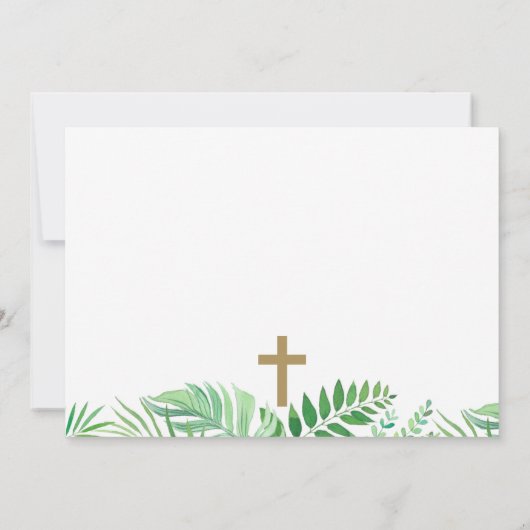 Blätter mit Kreuzbestätigung Einladung (Rückseite)