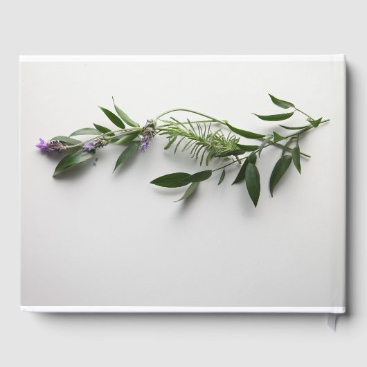 Blätter mit Lavendel Gästebuch (Rückseite)