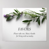 Blätter mit Lavendel Poster (Vorne)