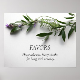 Blätter mit Lavendel Poster