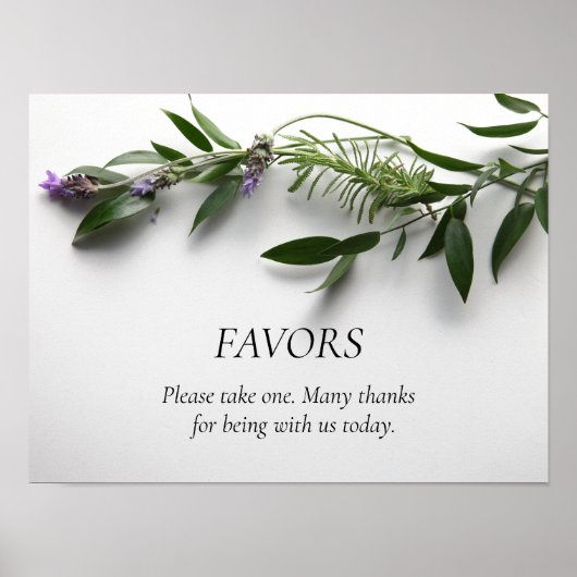 Blätter mit Lavendel Poster (Vorne)