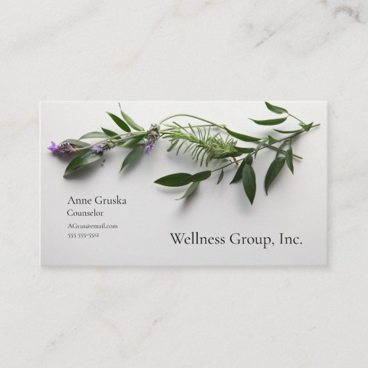 Blätter mit Lavendel Visitenkarte (Vorderseite)