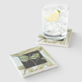 Blätter mit Libellen-Einfügung durch Jennifer Steinuntersetzer (Seitenansicht)