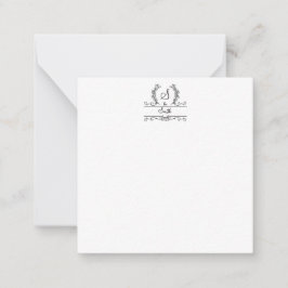 Blätter mit mit Monogramm Familiennamen Geblüht Sk Mitteilungskarte