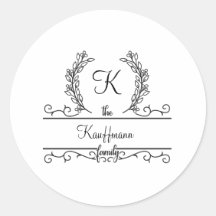 Blätter mit mit Monogramm Familiennamen Geblüht Sk