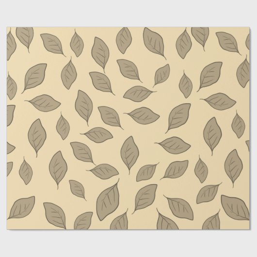 Blätter mit niedlichen Mustern Geschenkpapier (Flach)
