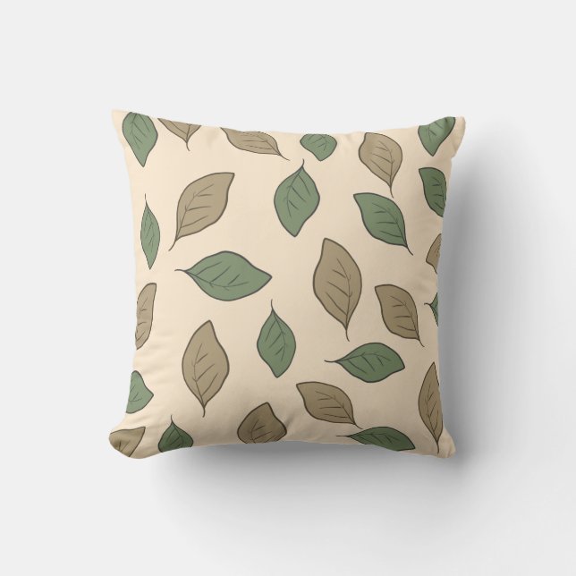 Blätter mit niedlichen Mustern Kissen (Vorderseite)