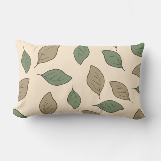 Blätter mit niedlichen Mustern Lendenkissen (Vorderseite)