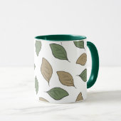 Blätter mit niedlichen Mustern Tasse (VorderseiteRechts)