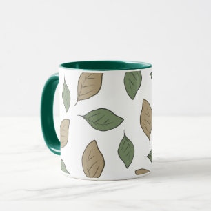 Blätter mit niedlichen Mustern Tasse