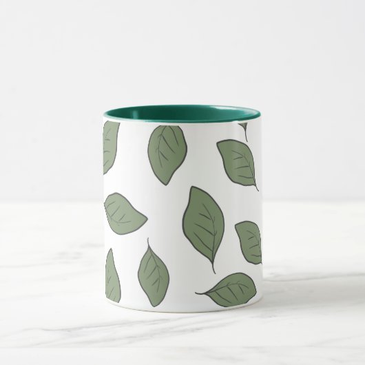 Blätter mit niedlichen Mustern Tasse (Zentrum)