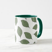 Blätter mit niedlichen Mustern Tasse (VorderseiteRechts)