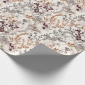 Blätter mit roter Blume und goldfarbener Farbe Geschenkpapier (Ecke)