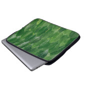 Blätter mit roter Pflanze Laptopschutzhülle (Vorne Knopf)
