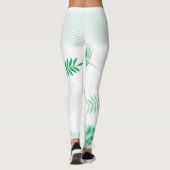 Blätter mit sanften grünen Palmen Leggings (Rückseite)
