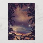 Blätter mit Sonnenuntergang Hochzeiten Begleitkarte (Rückseite)