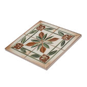 Blätter mit Terracotta & Elfenbeinfarben Toskanisc Fliese (Seite)