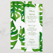 Blätter mit tropischen grünen Palmen Menükarte (Vorne/Hinten)